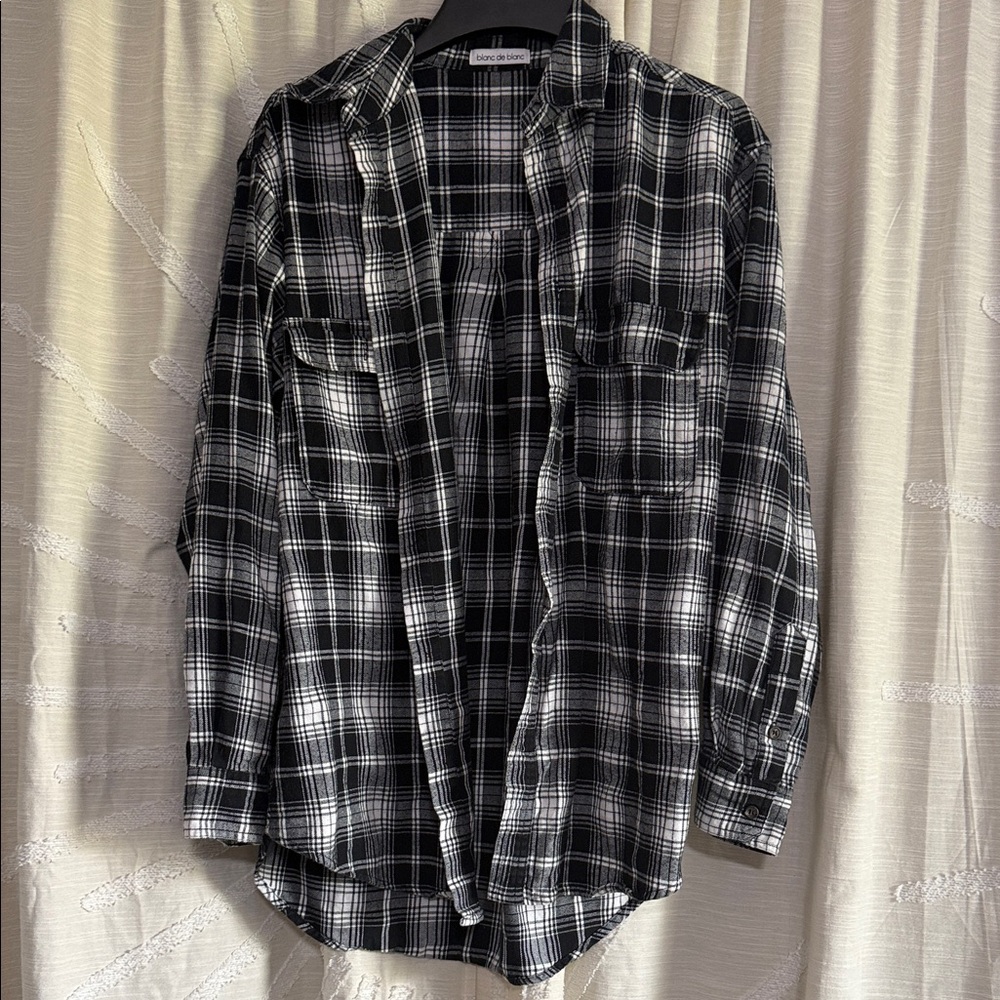 Blanc De Blanc sold out at Brandy Melville Black and White Checkered Flannel
